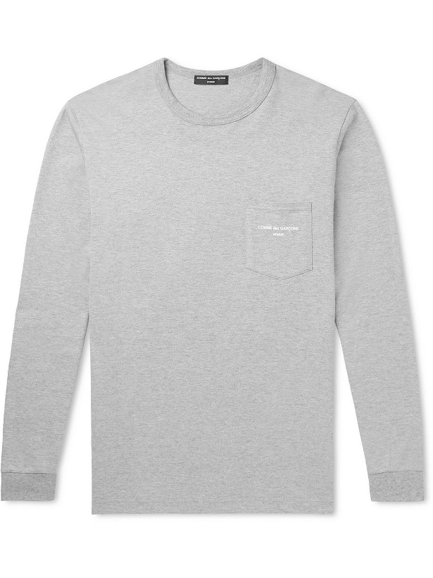 Photo: Comme des Garçons HOMME - Logo-Print Cotton-Jersey T-Shirt - Gray