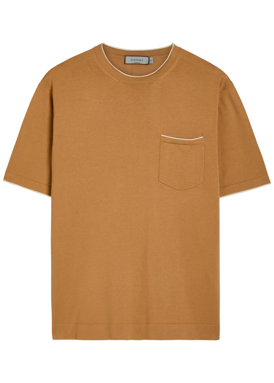 Canali Cotton and Silk-blend T-shirt Camel