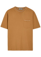 Canali Cotton and Silk-blend T-shirt Camel