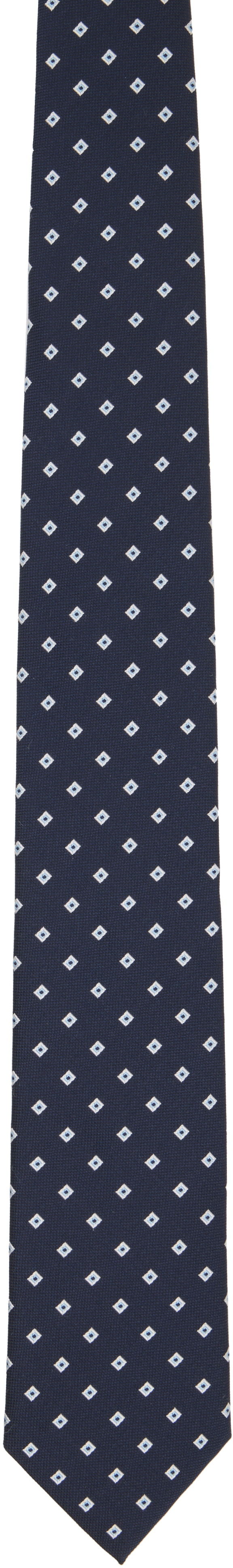 BOSS Navy Jacquard-Pattern Tie BOSS