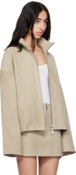 REMAIN Birger Christensen Beige Bonded Leather Jacket