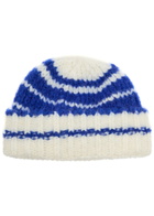 JW Anderson Striped Brushed Alpaca-blend Beanie - Blue - One Size