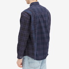 Needles Men's 7 Cuts Over Dyed Flannel Shirt in Purple