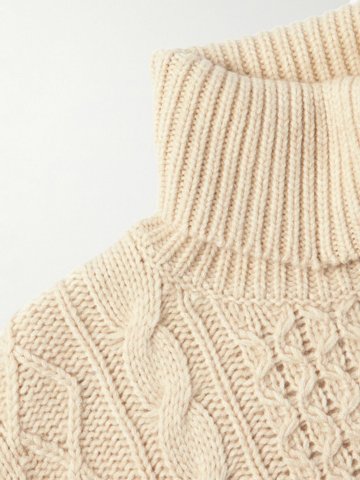 Nili Lotan - Cable-Knit Rollneck Sweater - Neutrals