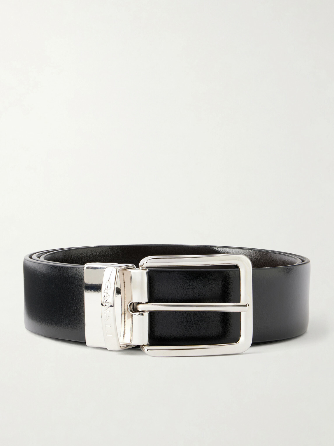 Canali - 3.5cm Reversible Leather Belt - Black