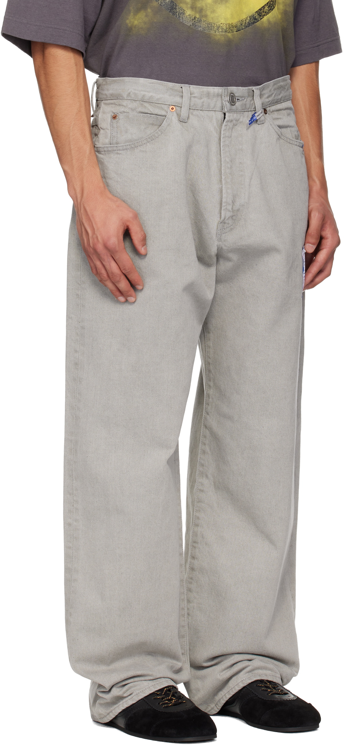 Maison MIHARA YASUHIRO Gray Bleached Denim Baggy Jeans
