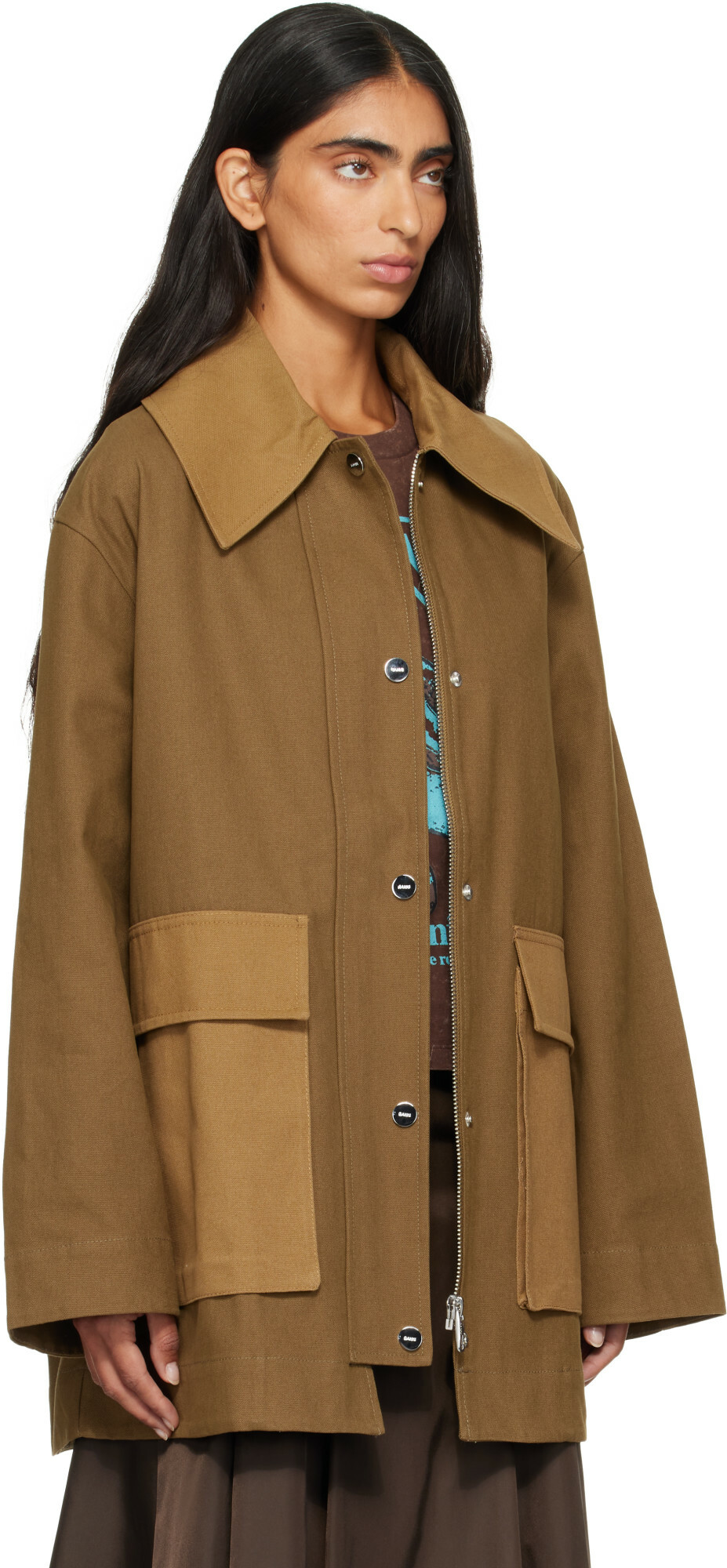 GANNI Khaki Canvas Jacket
