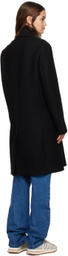 AMI Alexandre Mattiussi Black Double-Breasted Coat