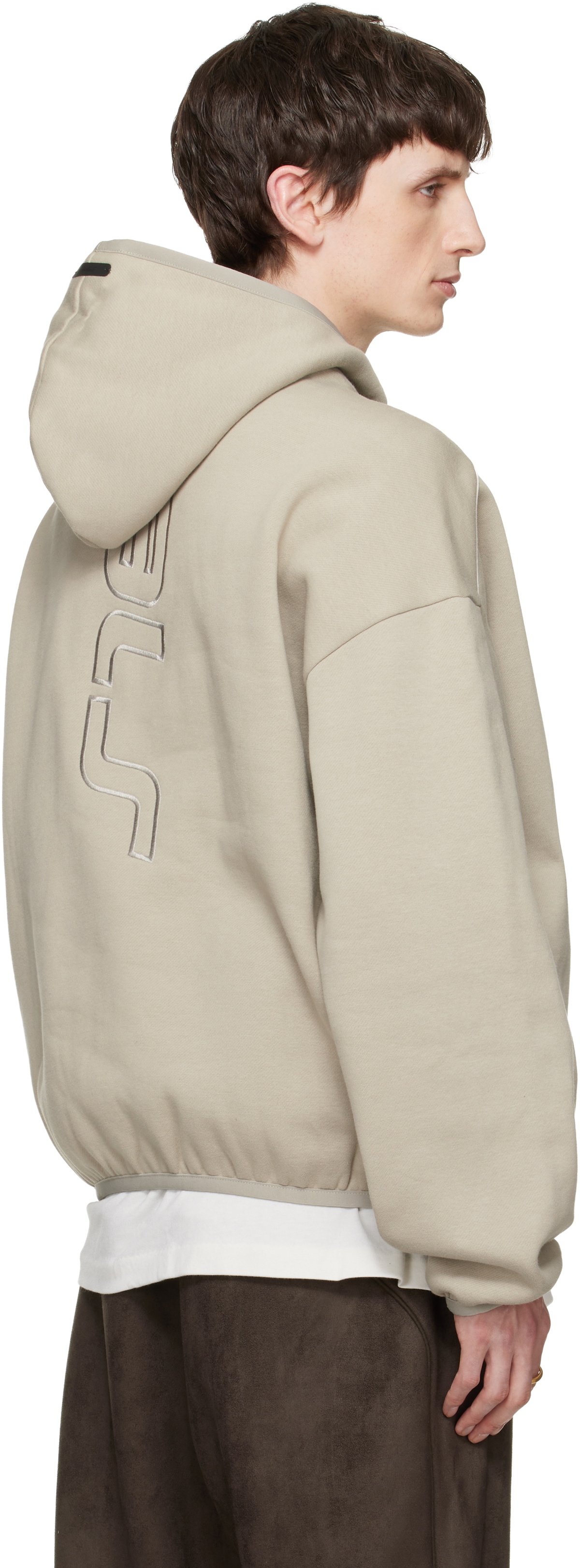 Fear of God ESSENTIALS Gray Active Trace Modern Fleece Hoodie