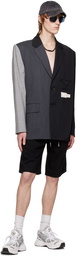 Feng Chen Wang SSENSE Exclusive Grey Paneled Blazer