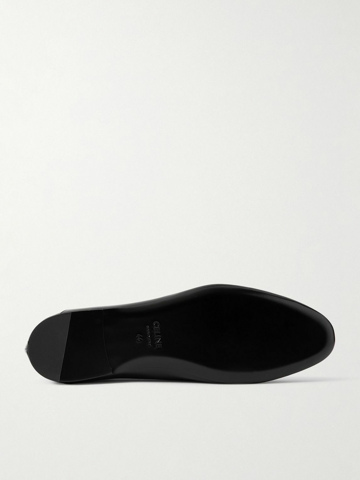CELINE - Triomphe Logo-Embossed Leather Slippers - Black