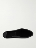 CELINE - Triomphe Logo-Embossed Leather Slippers - Black
