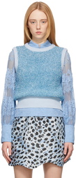 GANNI Blue Sparkle Knit Vest