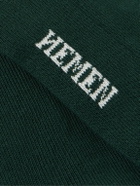 Hemen Biarritz - Logo-Jacquard Ribbed Organic Cotton-Blend Socks