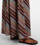 Adriana Degreas Striped cotton-blend maxi skirt