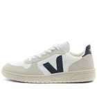 Veja Men's V-10 Vegan Basketball Sneakers in White/Nautico