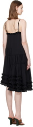 Dries Van Noten Black Ruffled Midi Dress