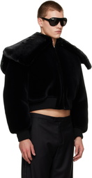 Jean Paul Gaultier Black 'The Fur' Bomber Jacket