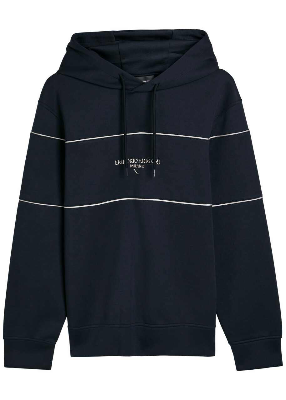 Emporio Armani Hooded Jersey Sweatshirt Navy