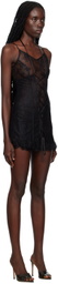 KIM SHUI Black Lace-Up Minidress