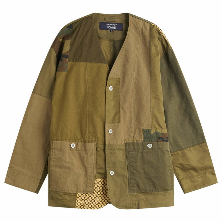 Photo: Comme des Garçons Homme Men's Garment Treated Multi Fabric Jacket in Khaki