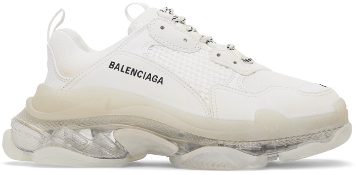 Photo: Balenciaga White Triple S Clear Sole Sneakers