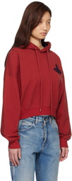Vivienne Westwood Red Cropped Box Hoodie