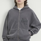 ANNIE HOOD Men's Inside Out College Zip Hoodie in Washed Black