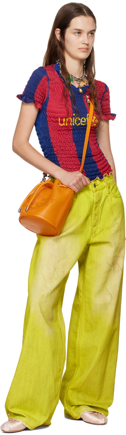 Marc Jacobs Orange 'The Leather Bucket' Bag