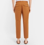 Sandro - Cropped Pleated Cotton-Gabardine Trousers - Men - Yellow