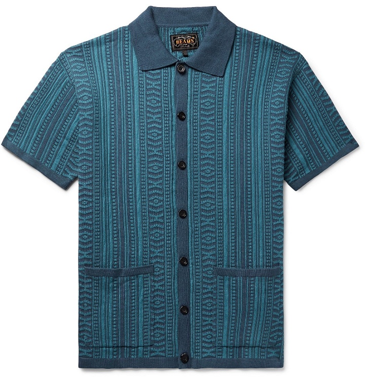 Photo: Beams Plus - Cotton-Jacquard Shirt - Blue