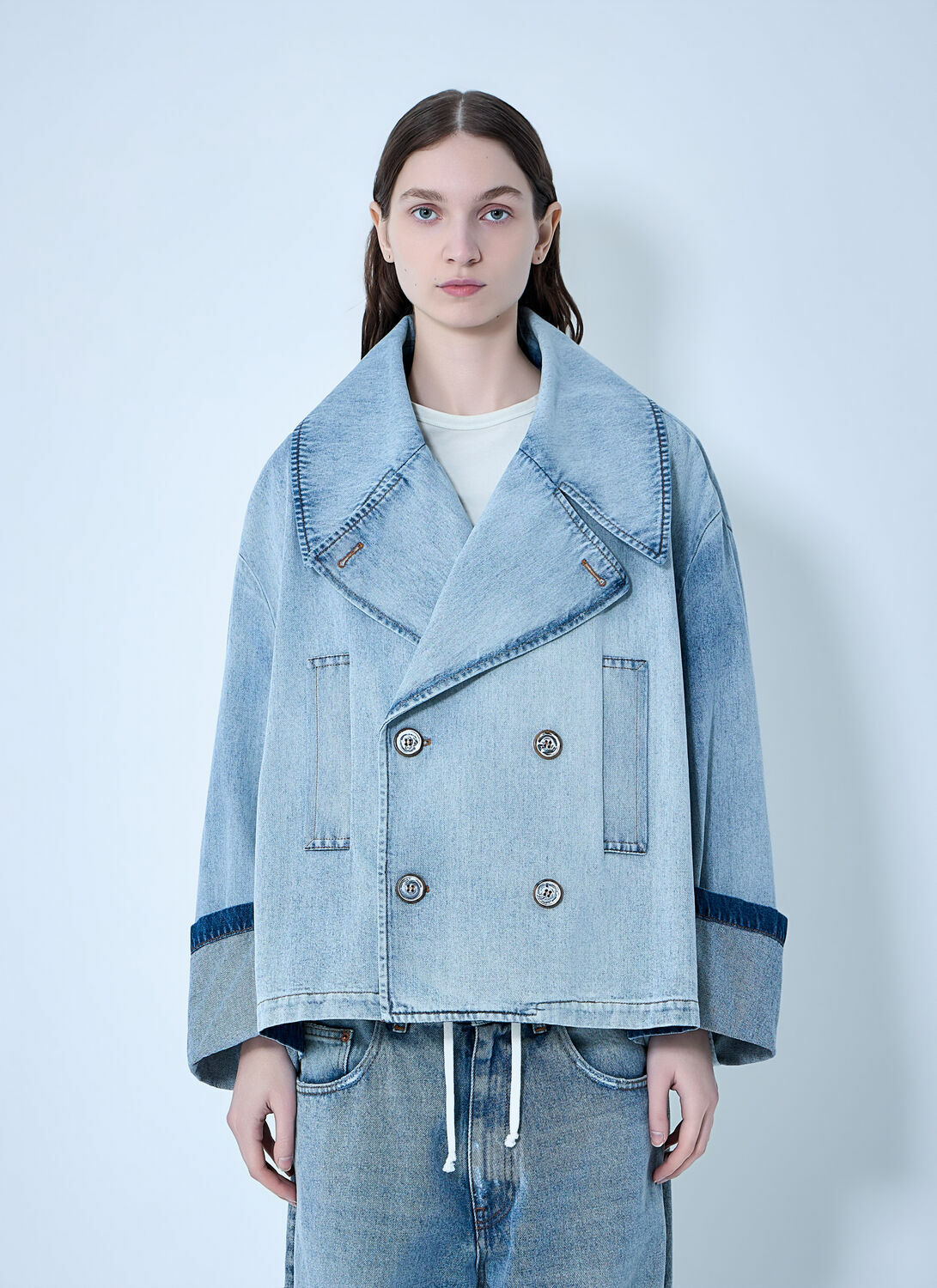 MM6 Maison Margiela Oversized Denim Peacoat
