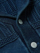 Polo Ralph Lauren - Shawl-Collar Panelled Cable-Knit Cotton Cardigan - Blue