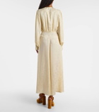 Chloé Gathered silk jacquard maxi dress