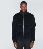 Moncler Besbre leather-trimmed down jacket