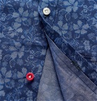 Isaia - Slim-Fit Floral-Print Cotton Shirt - Blue