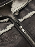Rick Owens - Shearling-Lined Leather Hooded Jacket - Black