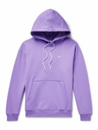 Nike - Logo-Embroidered Cotton-Blend Jersey Hoodie - Purple