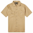 Beams Plus Men's WORK Twill Short Sleeve Shirt in Khaki