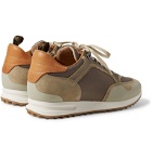 Dunhill - Radial Runner Leather and Suede-Trimmed Mesh Sneakers - Neutrals