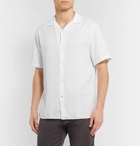NN07 - Miyagi Camp-Collar Garment-Dyed Lyocell and Linen-Blend Shirt - White
