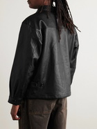 Neighborhood - Logo-Appliquéd Leather Jacket - Black
