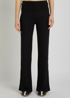 Tala Fold Over Flared-leg Stretch-modal Trousers Black