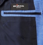 Kiton - Slim-Fit Mélange Cotton and Linen-Blend Blazer - Blue