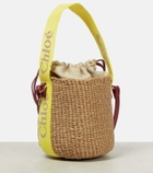 Chloe - Woody Small leather-trimmed bucket bag