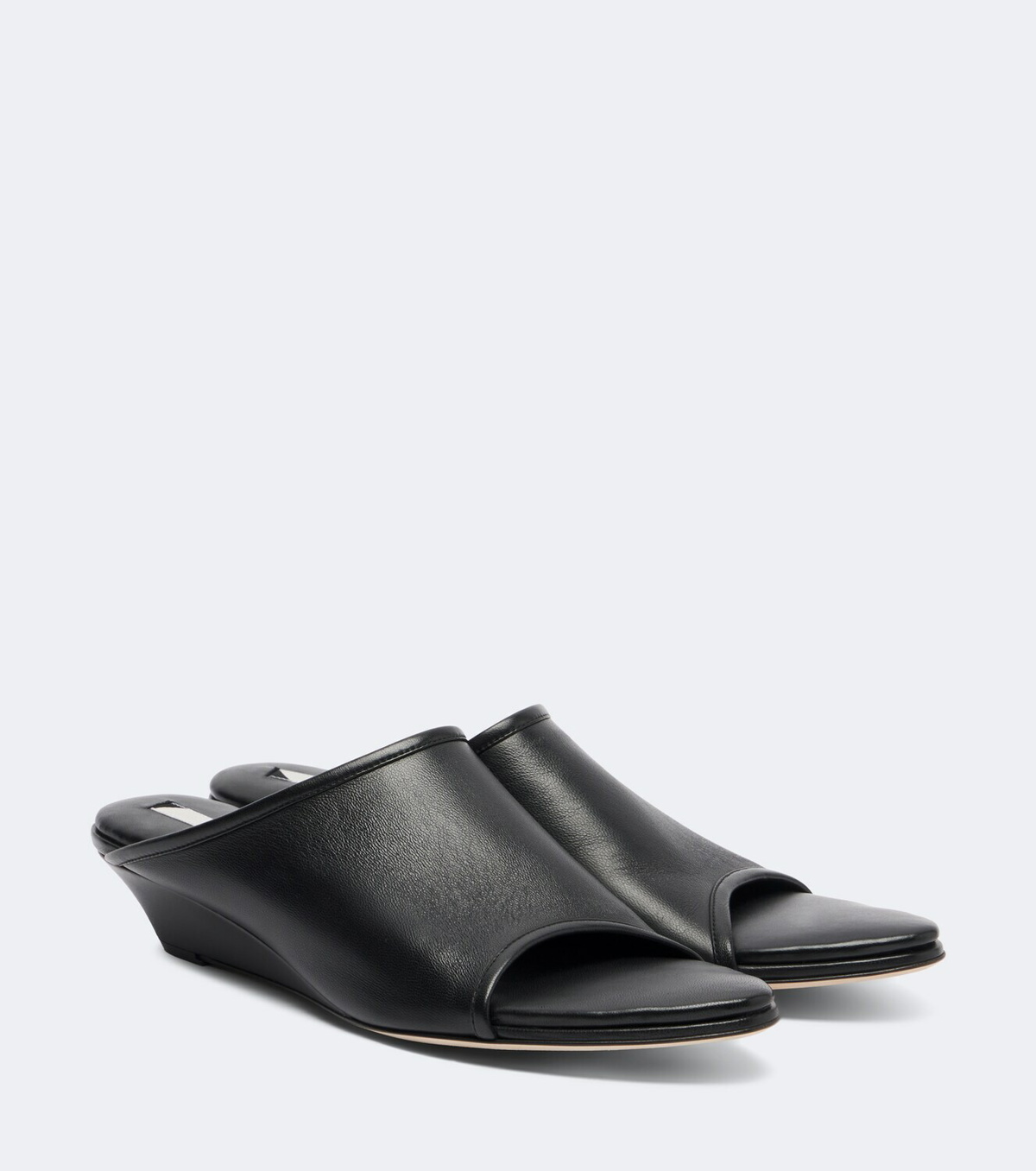 Christen Stretch leather wedge mules