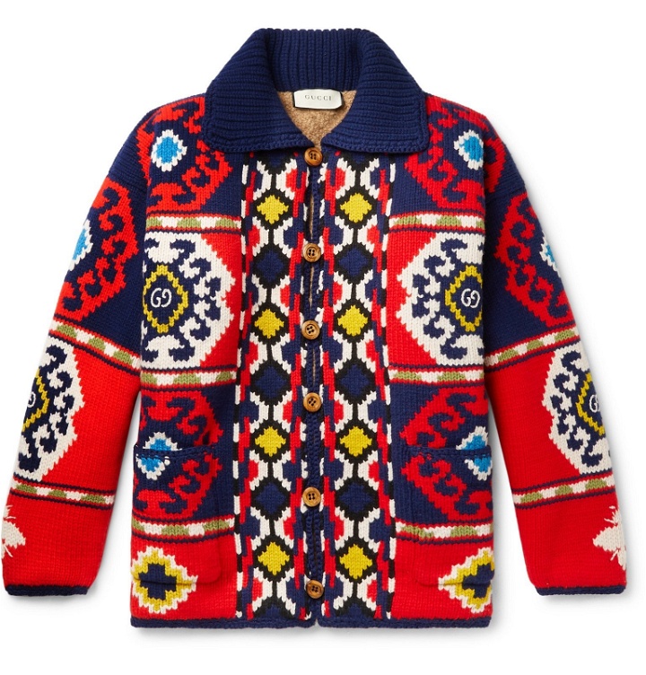 Photo: Gucci - Intarsia Wool and Alpaca-Blend Cardigan - Multi