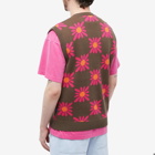 Awake NY Men's Floral Sweater Vest in Brown Floral