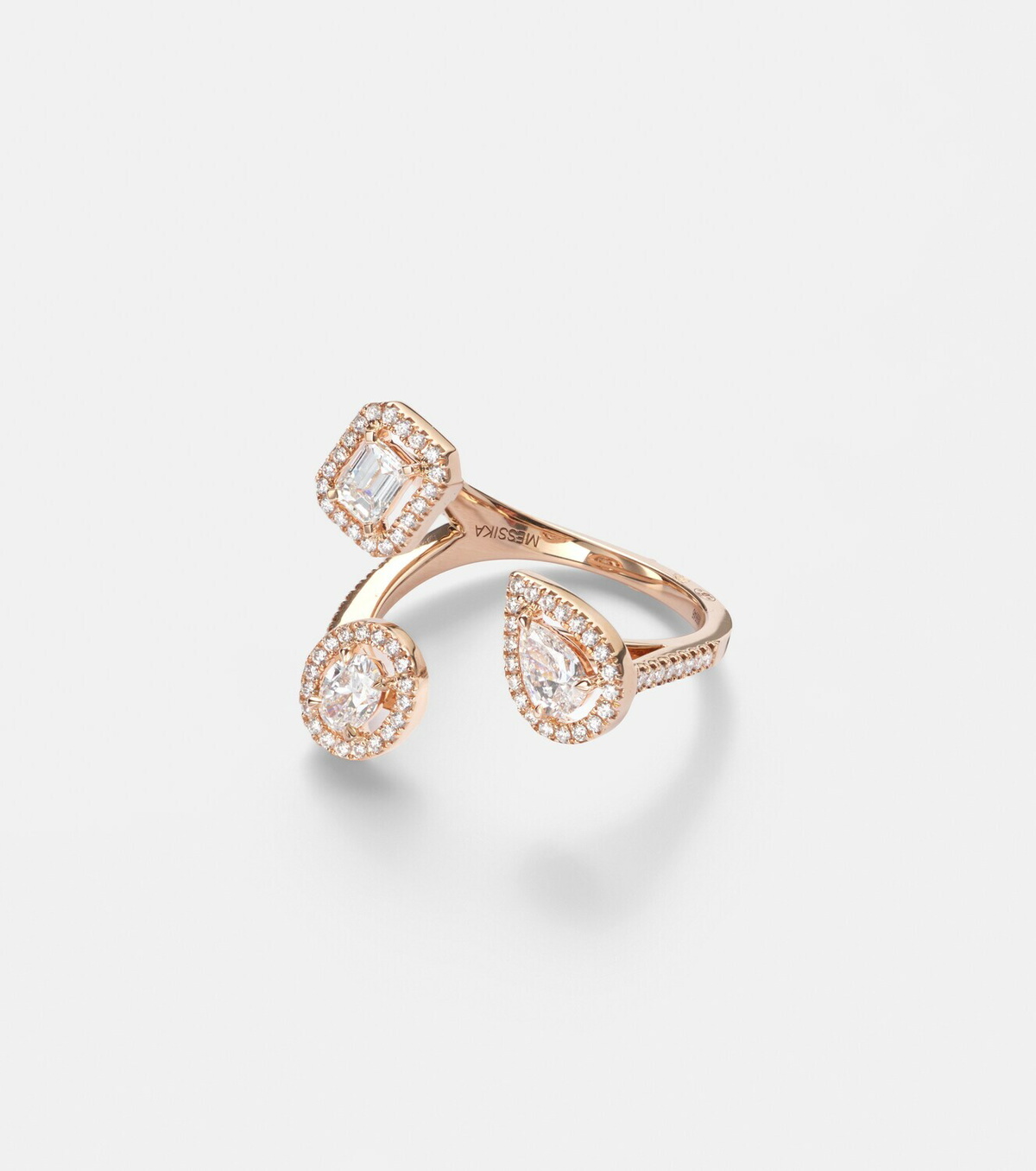 Messika My Twin Trilogy 18kt rose gold ring with diamonds