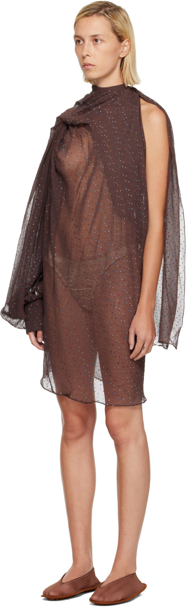 Kiko Kostadinov Brown Caspian Minidress